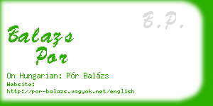 balazs por business card